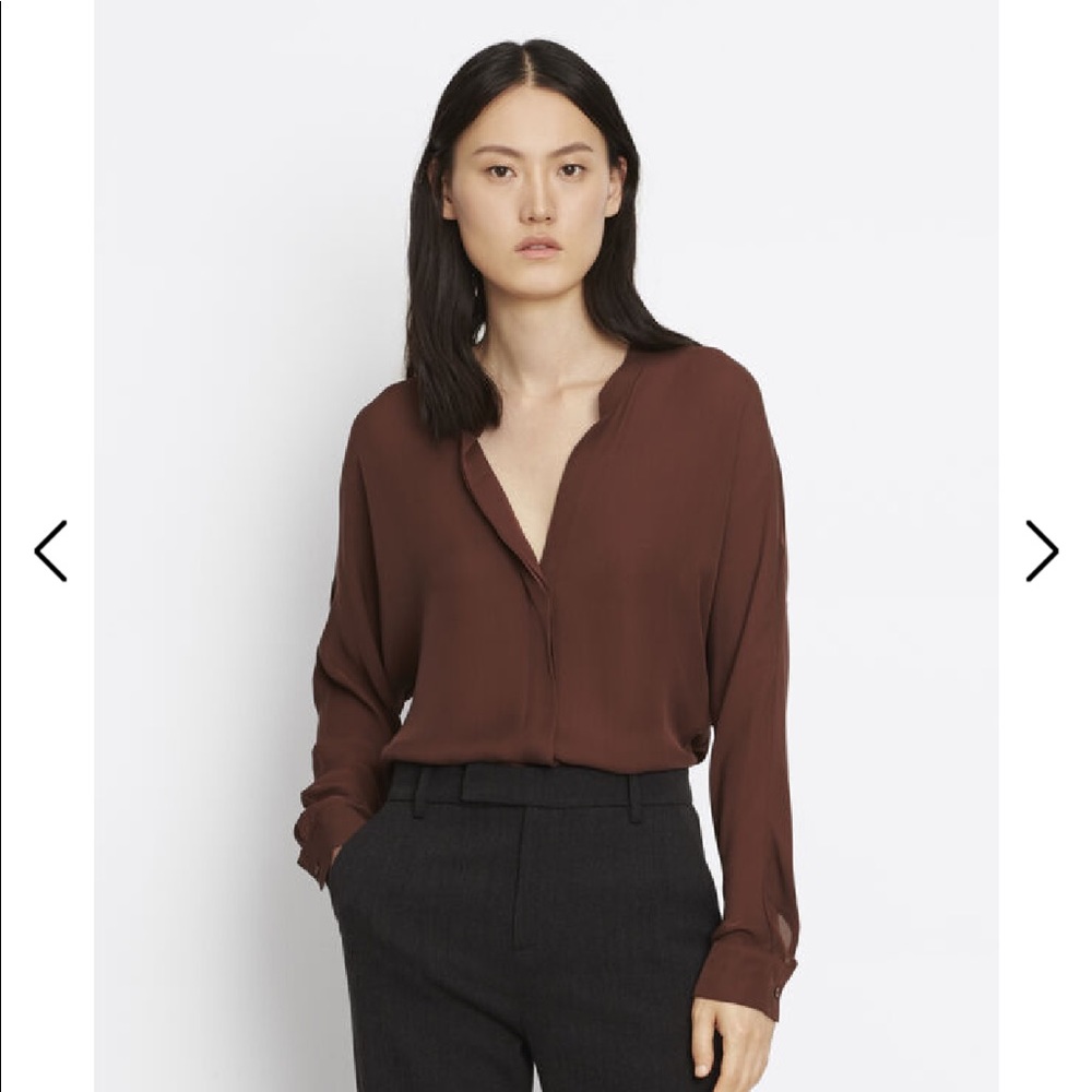 Vince Double front blouse cordovan size 10